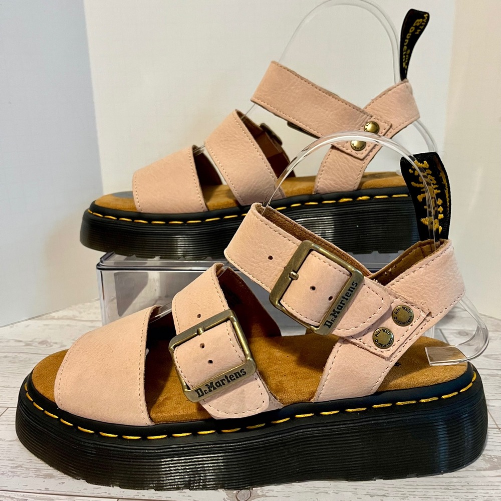 Dr. Martens Gryphon Quad Nubuck Sandals Womens 7 Powder Pink Platform Gladiator